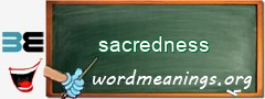 WordMeaning blackboard for sacredness